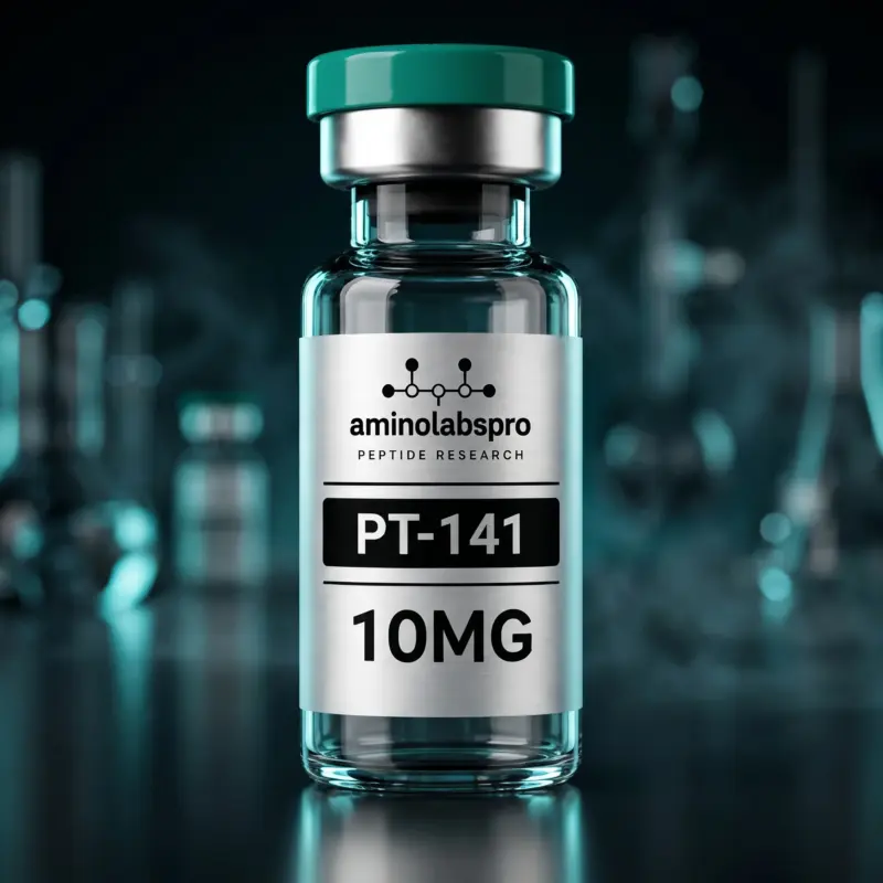 PT-141 Bremelanotid 10 mg Vial – lyophilisiertes Forschungspeptid von AminoLabsPro